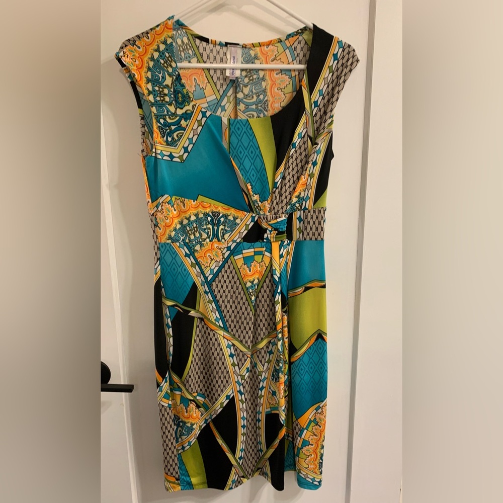 Purple Rain Geometric Midi Dress